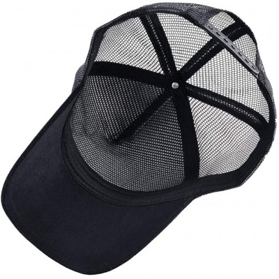 Baseball Caps Unisex Animal Mesh Trucker Hat Snapback Square Patch Baseball Caps - Black Crocodile - CH18MGAA0TC $16.51