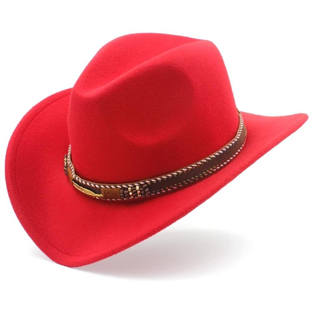 Cowboy Hats Fashion Western Roll Up Sombrero - Wine Red - CY18L0RLEA2 $33.42