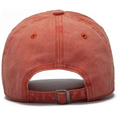 Baseball Caps Vintage Washed Twill Cotton Baseball Caps Low Profile Dad Hat - Orange - CI18QYZNII0 $8.04