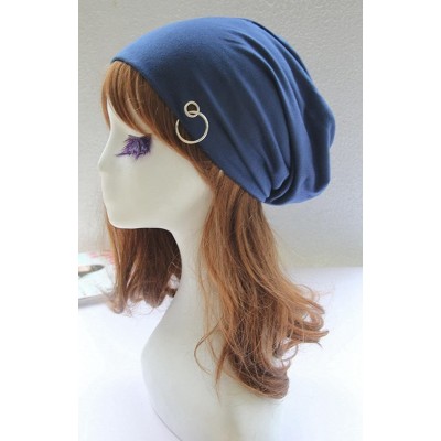 Skullies & Beanies Unisex Winter Wrinkle Knitted Crochet Baggy Hat Beanie Cap Beret - Blue-1 - CO126P63XOT $13.97