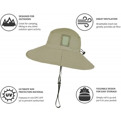 Sun Hats Sun Hat Wide Brim Fishing Boonie Cap Safari Hat for Women Hiking - Olive - CT180HYD7DH $14.73