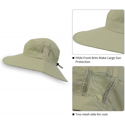 Sun Hats Sun Hat Wide Brim Fishing Boonie Cap Safari Hat for Women Hiking - Olive - CT180HYD7DH $14.73