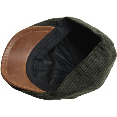 Baseball Caps Houndstooth Pattern Check Newsboy Cap Cabbie Flat Golf Gatsby Driving Hat - Green - CT12C3ZS8KZ $20.81