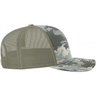 Baseball Caps Custom Richardson 112 Hat with Your Text Embroidered Trucker Mesh Snapback Cap - Digital Camo/Light Green - CW1...