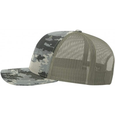 Baseball Caps Custom Richardson 112 Hat with Your Text Embroidered Trucker Mesh Snapback Cap - Digital Camo/Light Green - CW1...