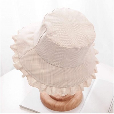 Bucket Hats Reversible Cotton Bucket Hat Multicolored Fisherman Cap Packable Sun Hat - Beige - C818WE4RW0X $10.63