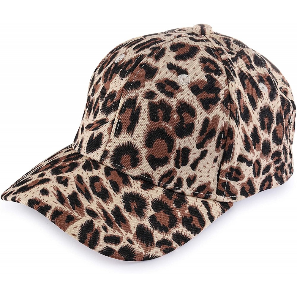 Baseball Caps Unisex One Size Fits Most Fashion Trend Fabric Adjustable Baseball Cap - Leopard Print - C718WZQO5W4 $17.75