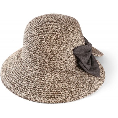 Sun Hats Womens Light Weight Bow Bucket Straw Sun Hat - Tan - CM183KLT5HS $16.31