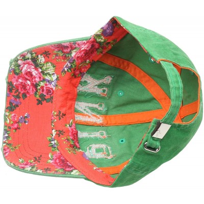 Baseball Caps Sexy Women Girl Flower Pink Cute Lady Design Ball Cap Baseball Hat Truckers - Green - CM12N4S4LQS $19.12