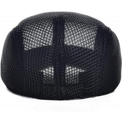 Newsboy Caps Men Breathable Mesh Summer Hat Newsboy Beret Ivy Cap Cabbie Flat Cap - Style3- Black - CK18SKSLXSS $11.27