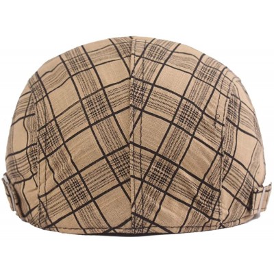 Newsboy Caps Colored Plaid Longshoreman`s Flat Cap Irish Ivy Newsboy Hat - 1975 Khaki+beige - CR197KNU745 $16.14