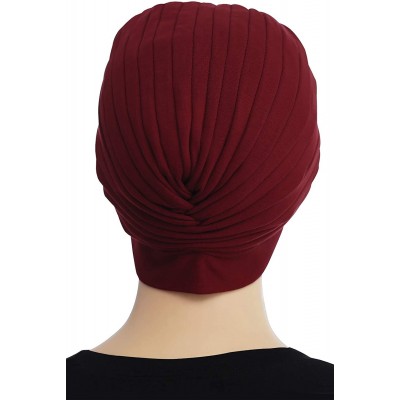 Skullies & Beanies Turban Hat Cap for Women Stylish Cotton Chemo Beanie Hat Caps - Black - CF18IYSYXO0 $23.07