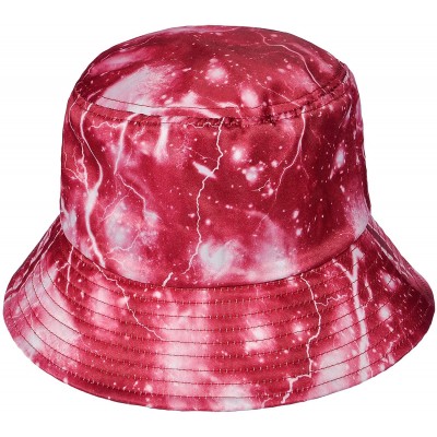 Bucket Hats Unisex Galaxy Bucket Hat Summer Fisherman Cap for Men Women - Lightning Red - CQ18TALH43A $12.69