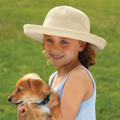 Sun Hats Women's Petite Victoria Sun Hat - Ultra-Lightweight- Broad Brim- Petite Style- Designed in Australia - Natural - CC1...