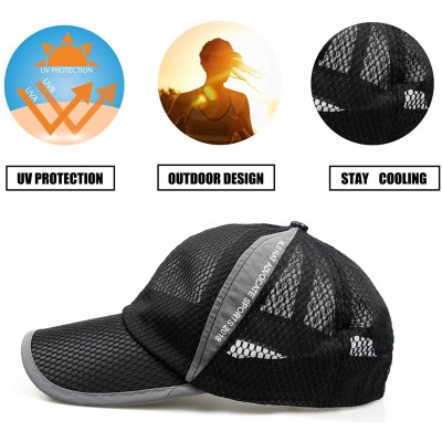 Baseball Caps Lightweight Breathable Outdoor Baseball Fishing - Black - C118DYSUE6E $8.12