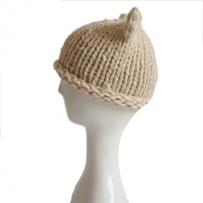 Skullies & Beanies Knit Beanie Cat Ears Cap for Baby & Kids & Pussycat Hat Women's March - Beige - CW188ACGGQZ $11.82